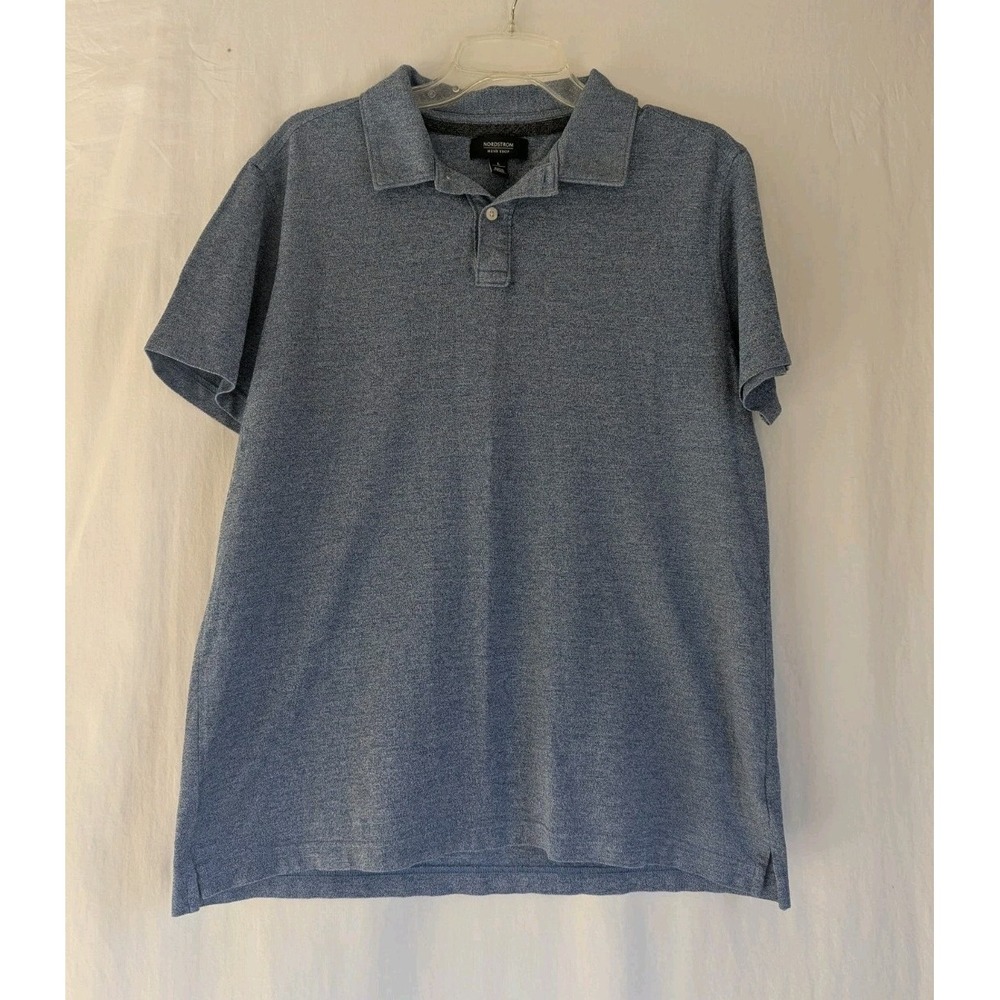 Nordstrom Shirt Men's L Polo Blue Short Sleeve
